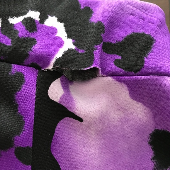 Suzy Shier Floral Skirt S Black Purple Green Leaves Mini - Picture 5 of 6